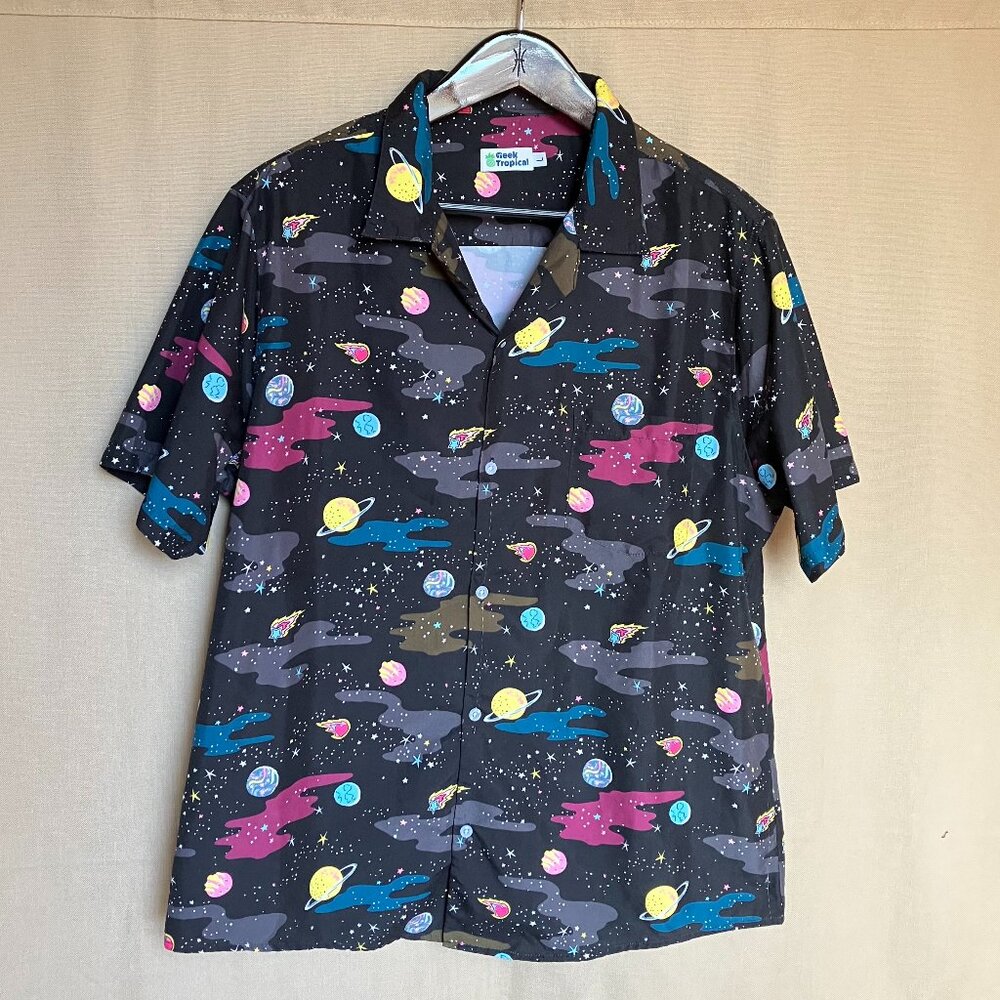 A Starry Galaxy Outer Space Button Up Shirt